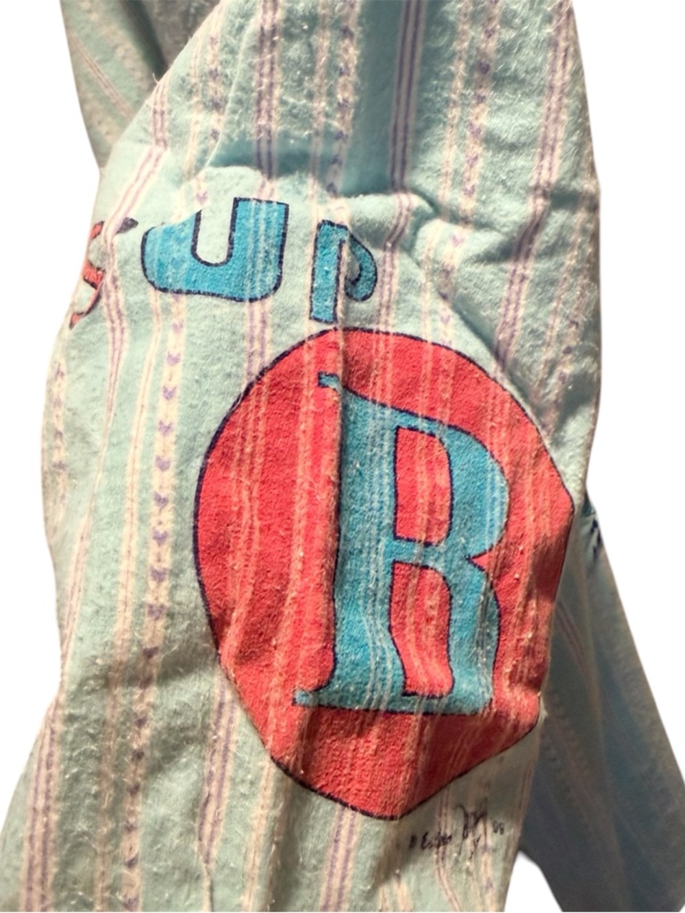 Light Blue Graphic Henley Shirt - Picture 6 of 7